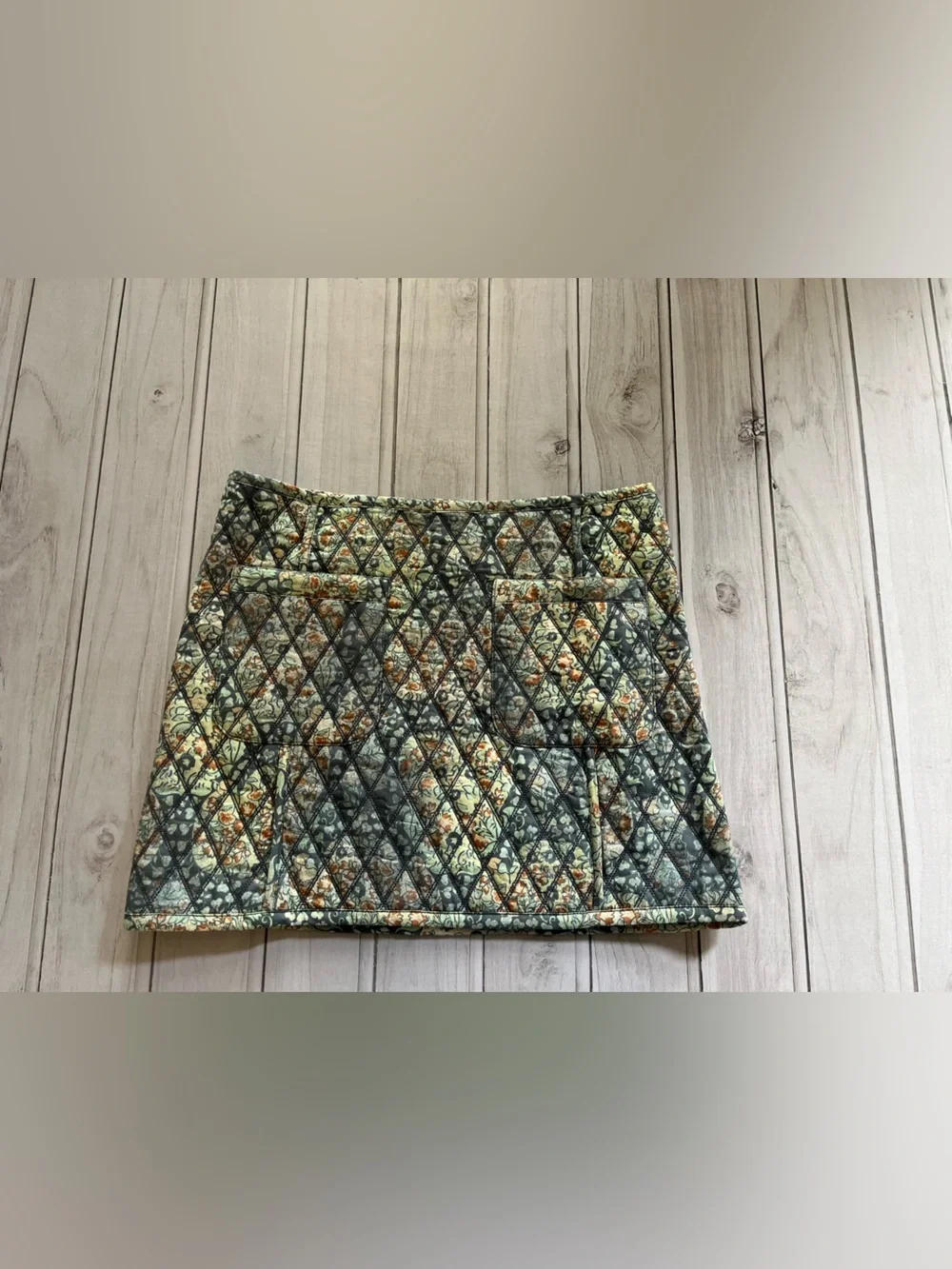 New women’s Free People Darla diamond quilted blue floral tapestry mini skirt.12